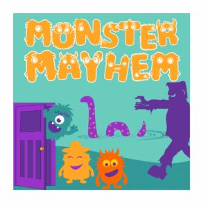 Cute monsters frolicking