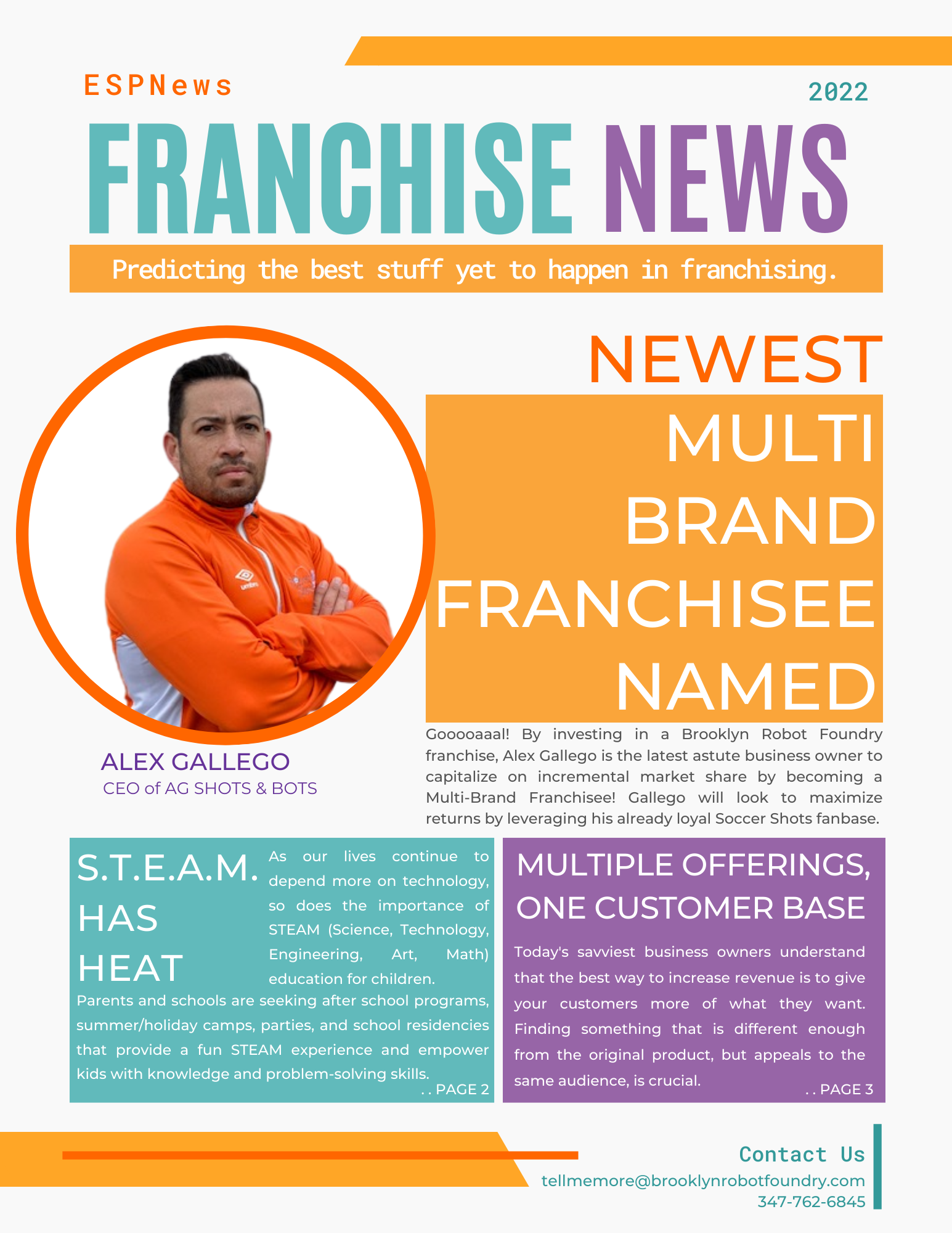 Fictional front page of a newsletter titled 