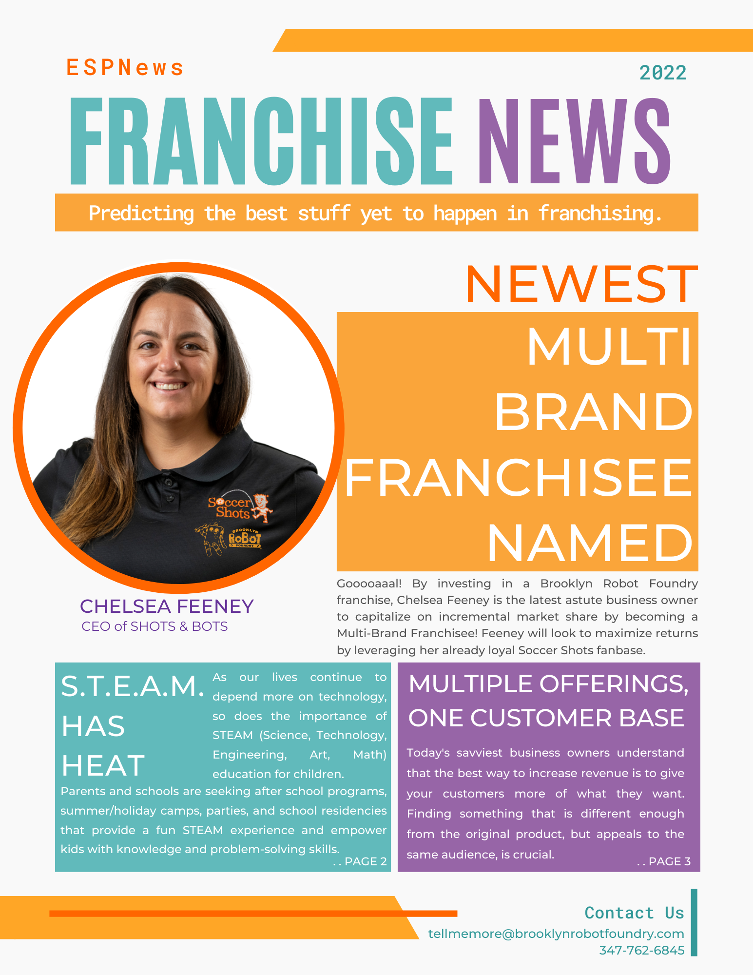 Fictional front page of a newsletter titled 