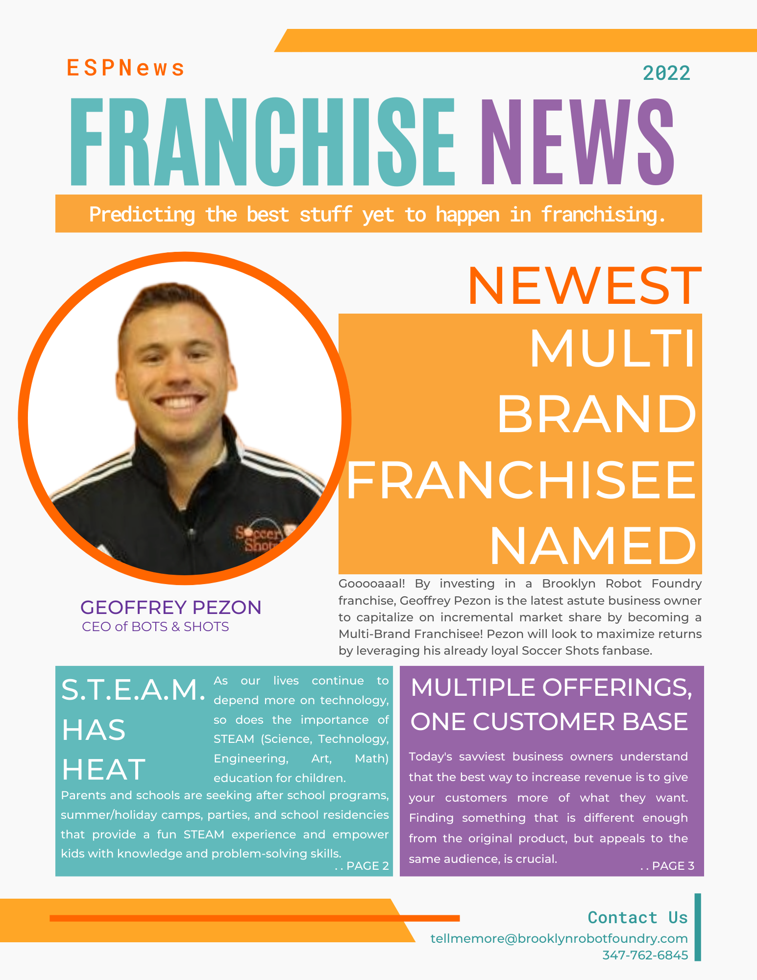 Fictional front page of a newsletter titled 