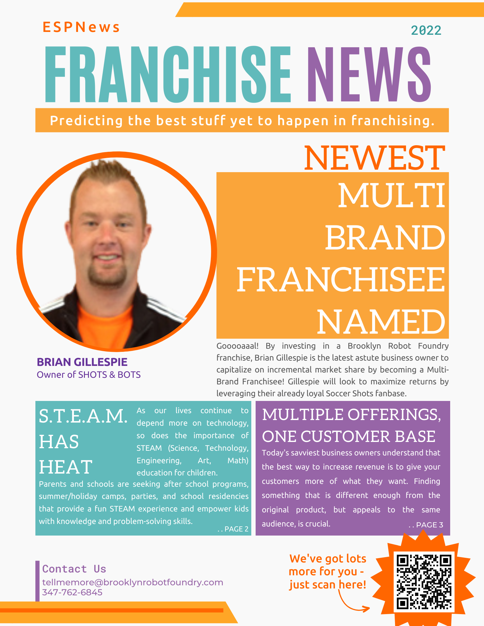 Fictional front page of a newsletter titled 