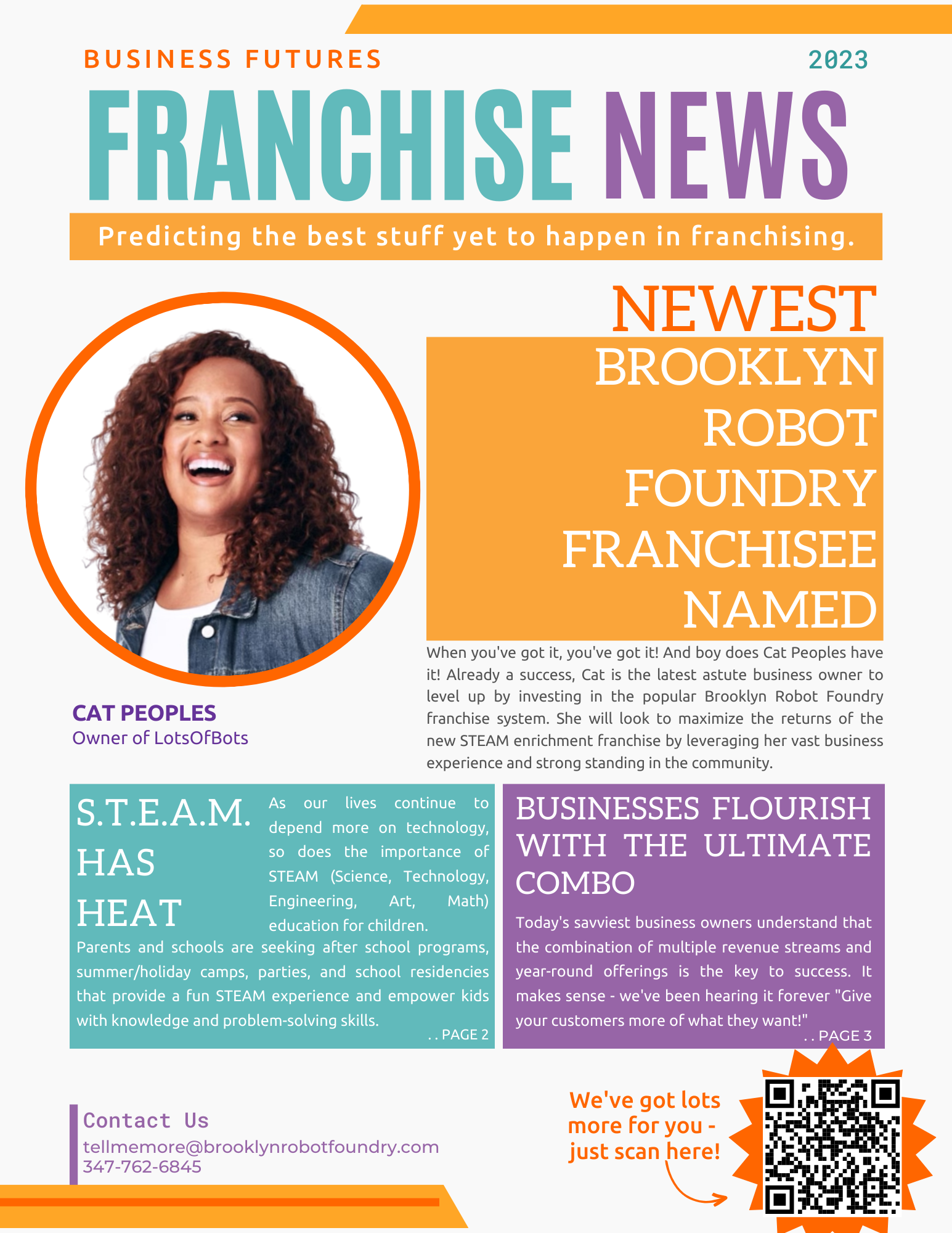 Fictional front page of a newsletter titled 