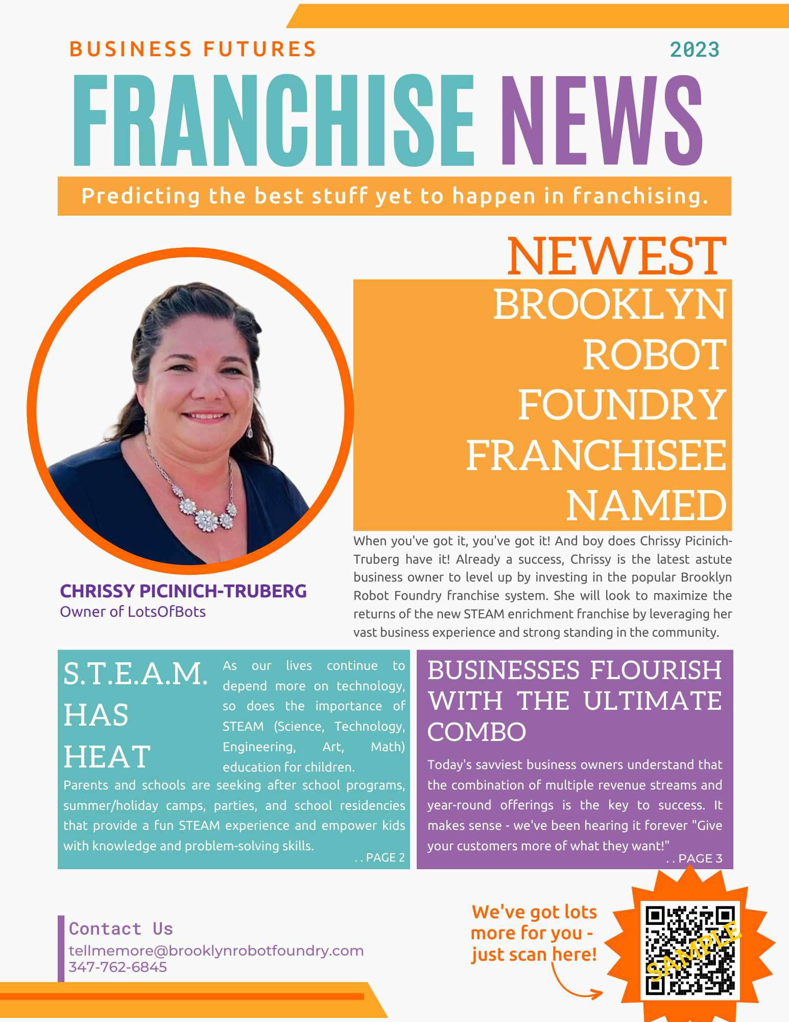 Fictional front page of a newsletter titled 