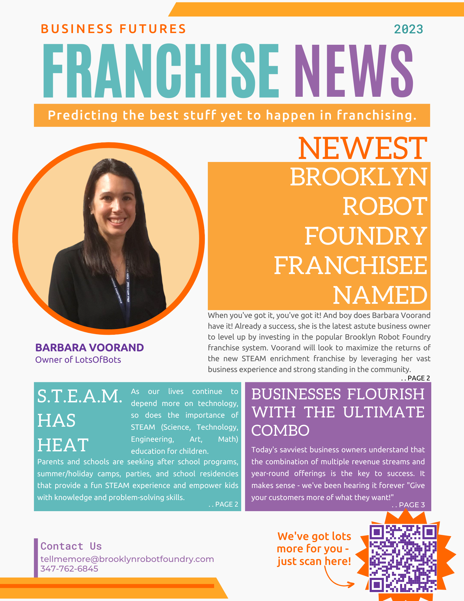 Fictional front page of a newsletter titled 