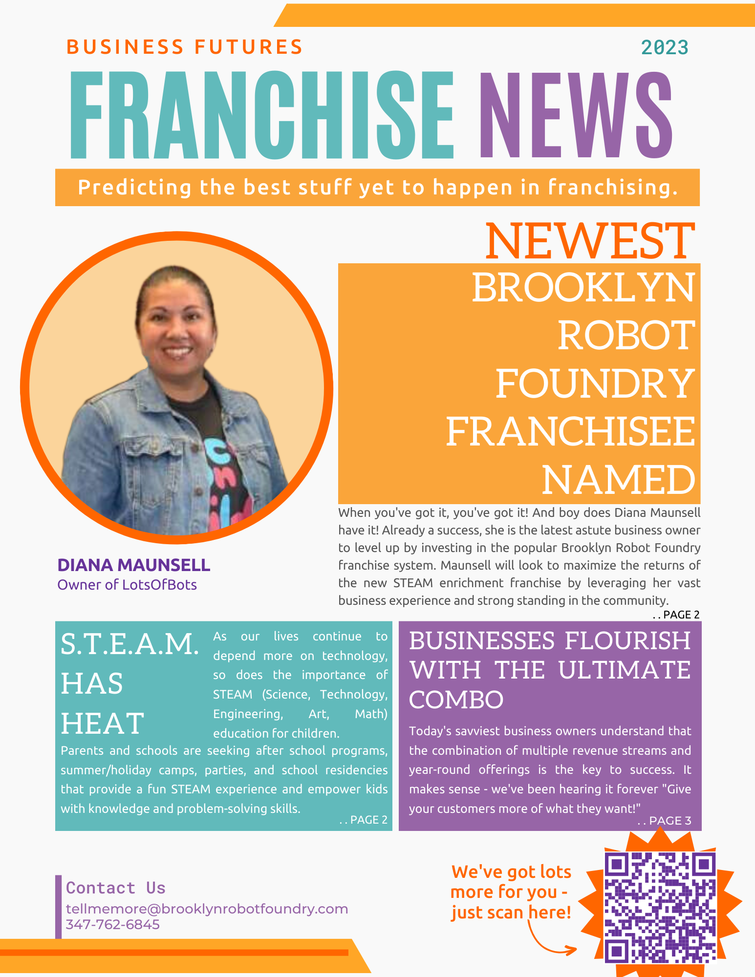 Fictional front page of a newsletter titled 