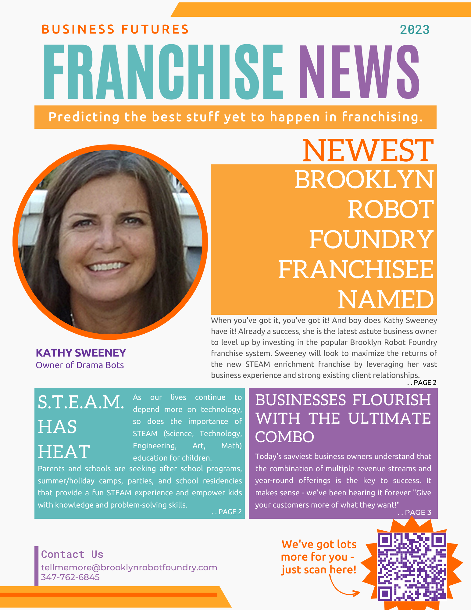 Fictional front page of a newsletter titled 