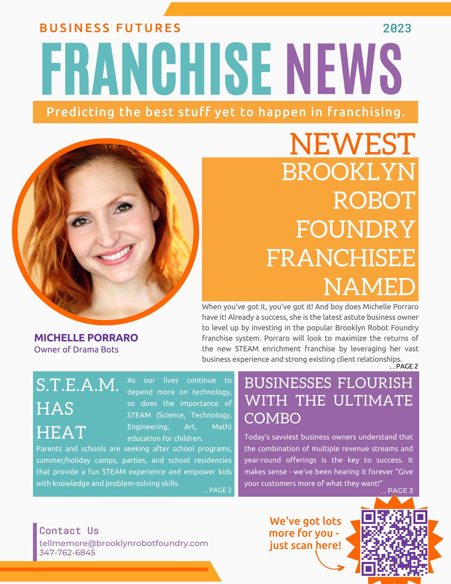 Fictional front page of a newsletter titled 