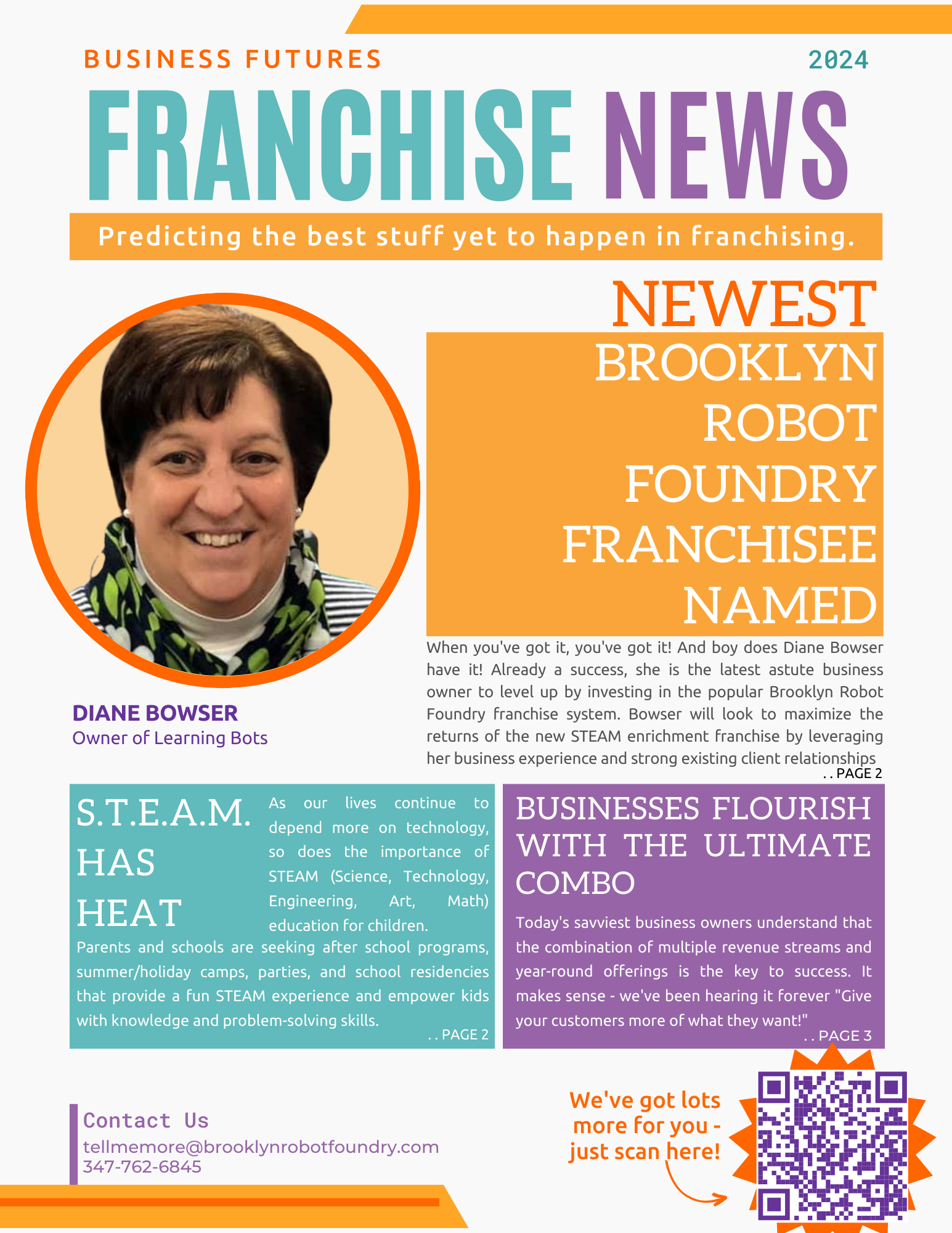 Fictional front page of a newsletter titled 