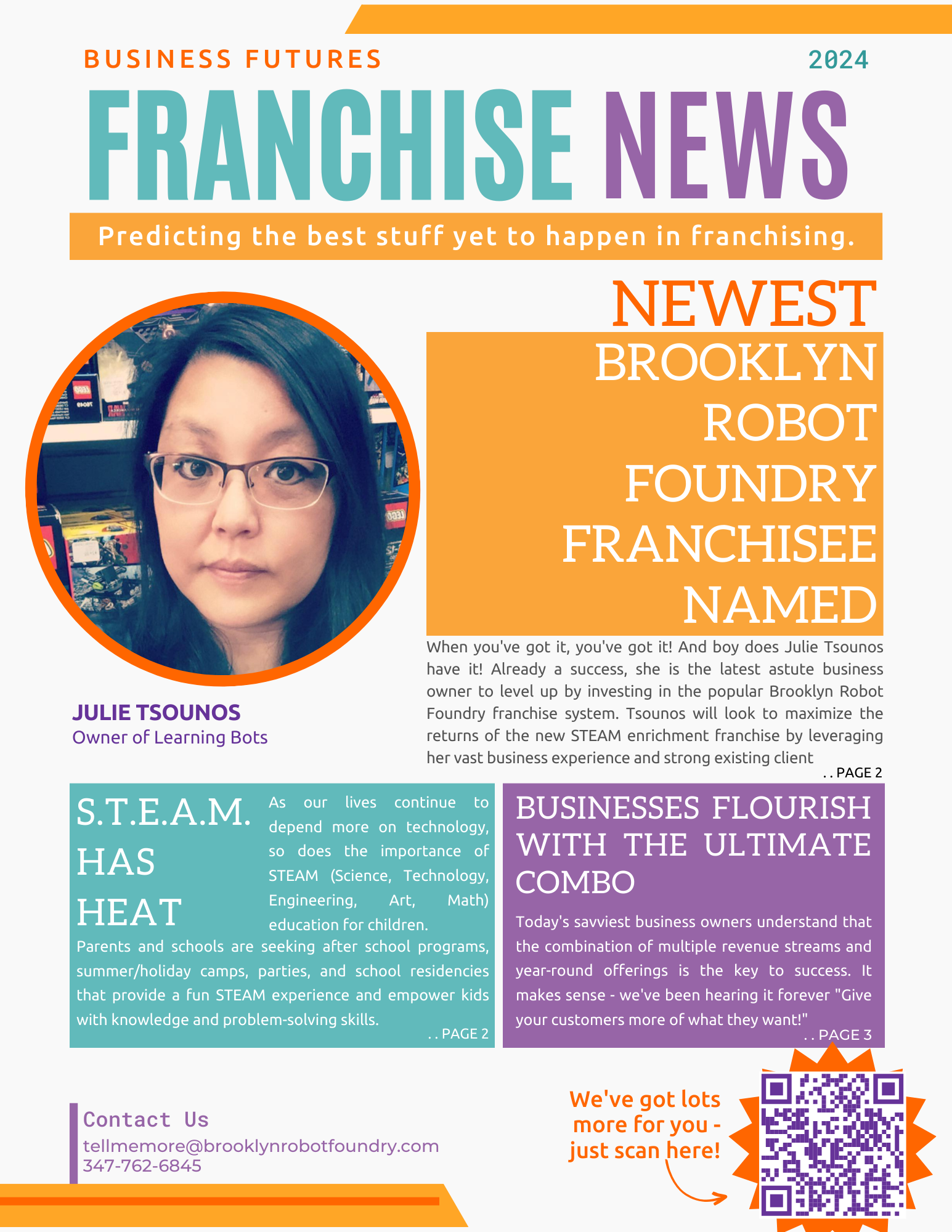 Fictional front page of a newsletter titled 