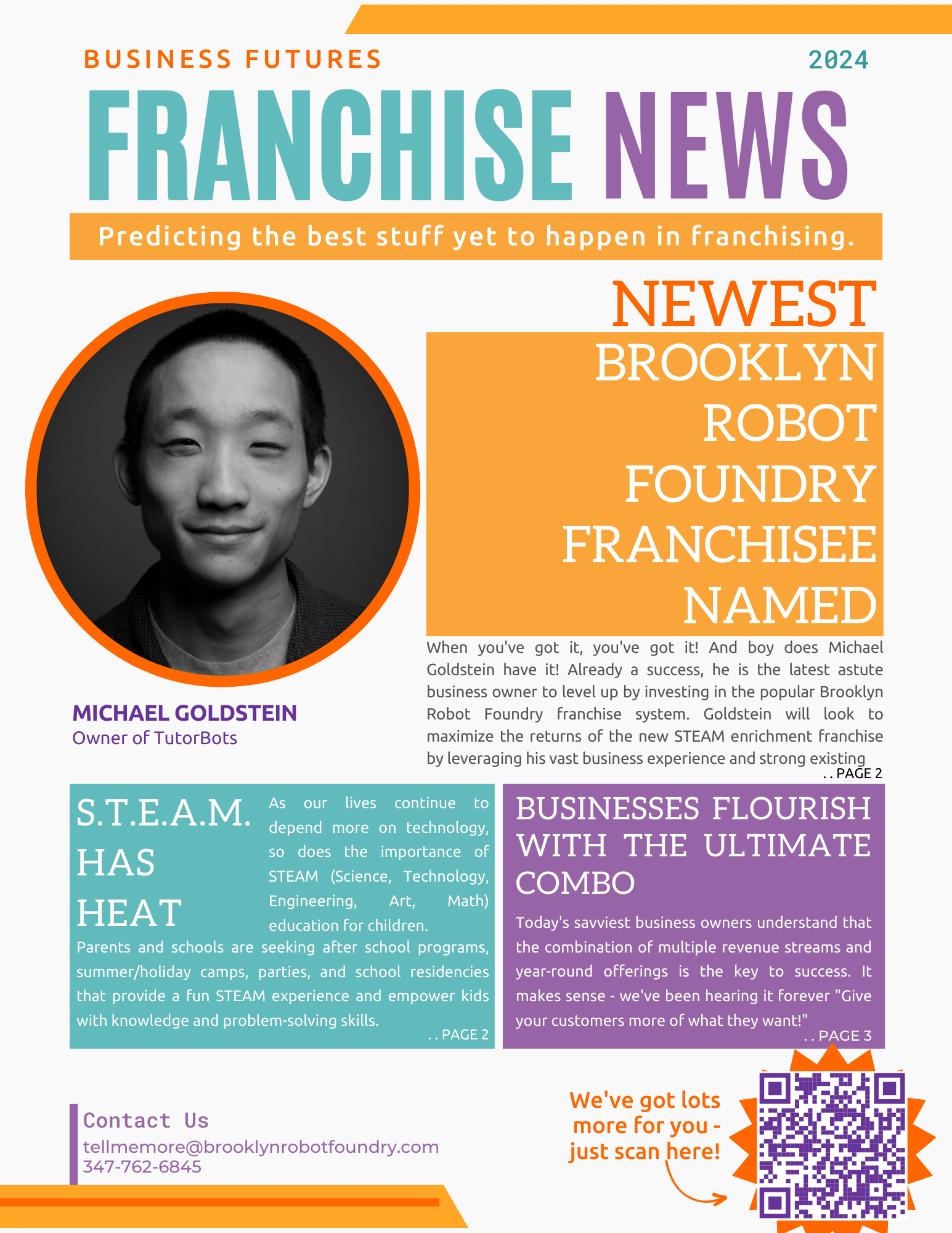 Fictional front page of a newsletter titled 