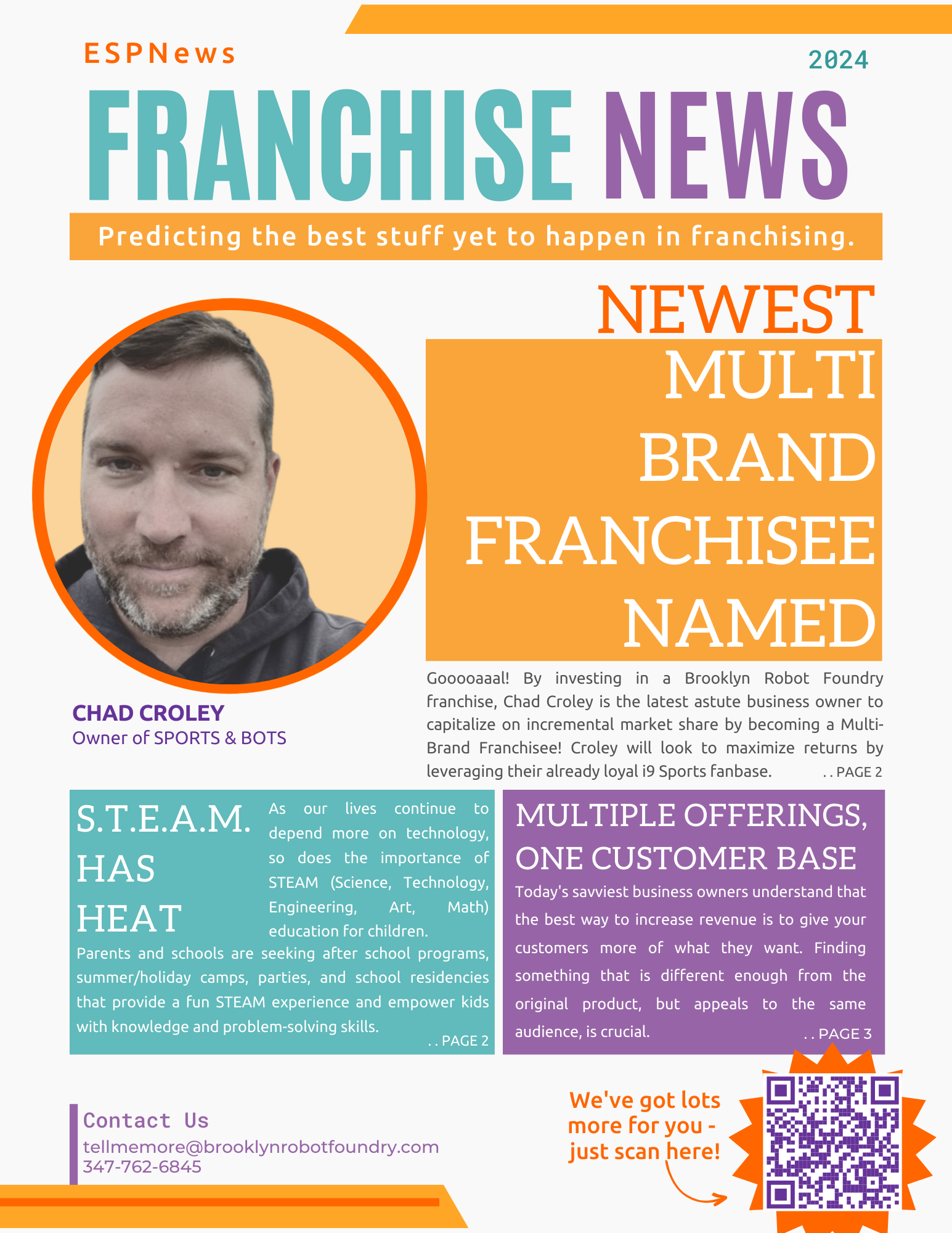 Fictional front page of a newsletter titled 