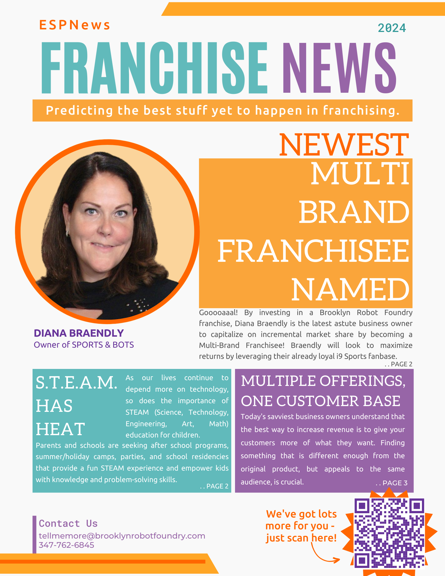 Fictional front page of a newsletter titled 