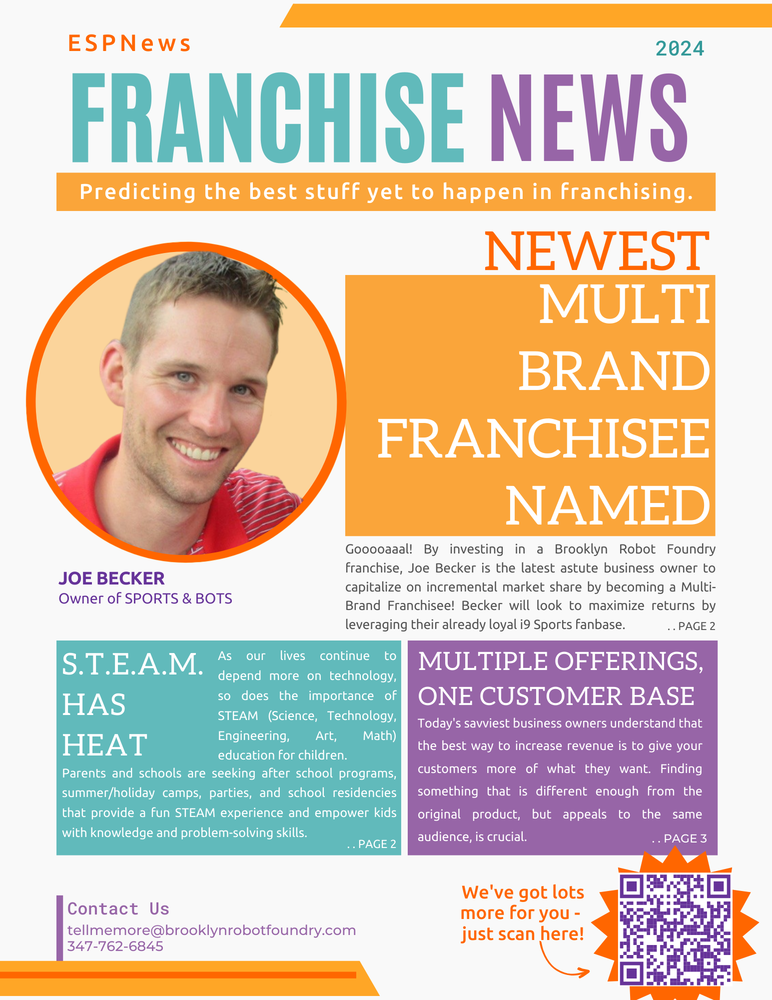 Fictional front page of a newsletter titled 