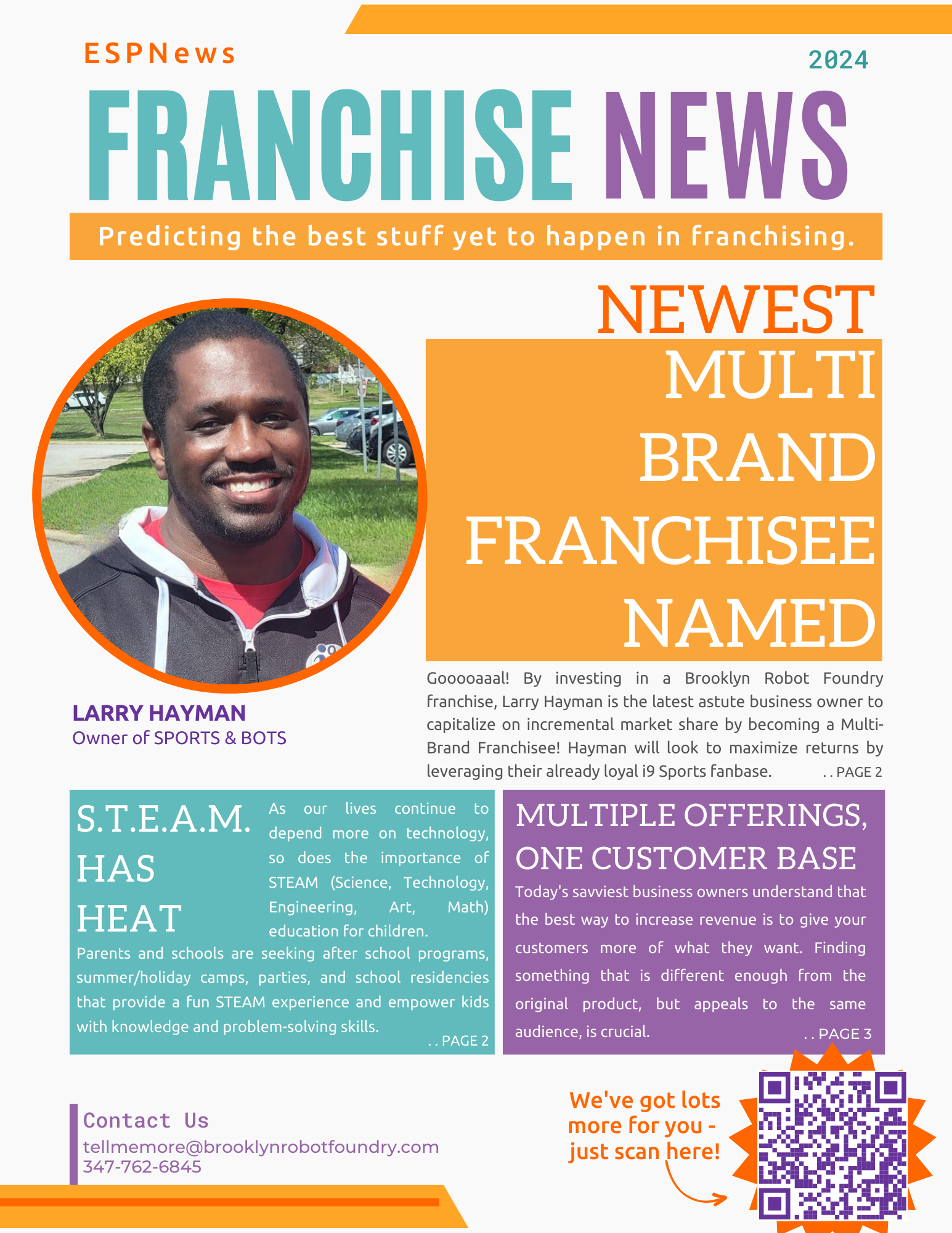 Fictional front page of a newsletter titled 