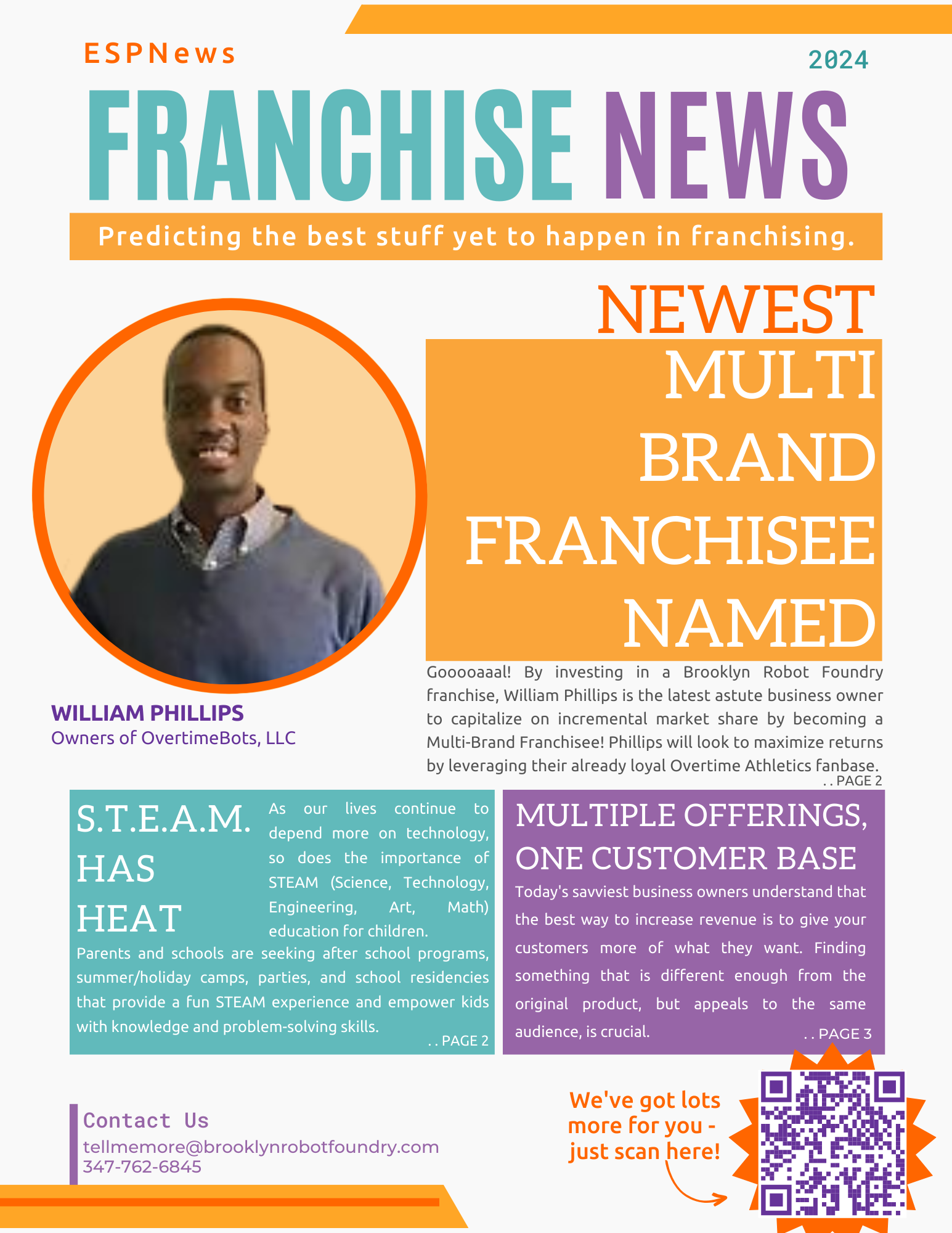 Fictional front page of a newsletter titled 